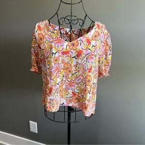 Nicole Miller Women's Floral Top Lightweight Size Large